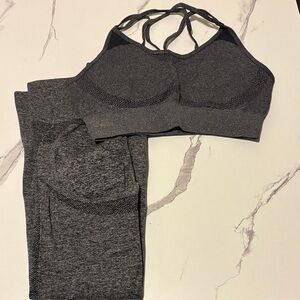 SHEIN Charcoal Sports Bra and Leggings Set